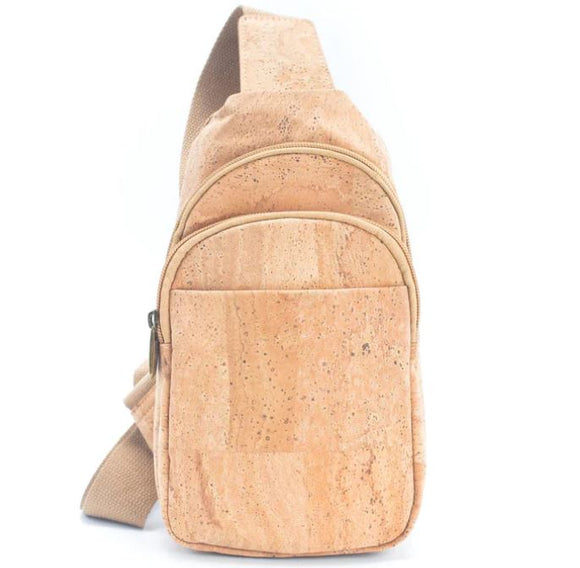 Brook Unisex Cork Messenger Bag Natural front