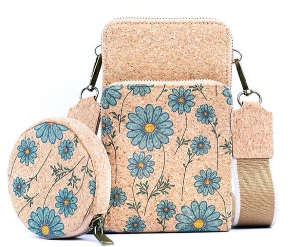 Cork Phone Pouch Daisy Front