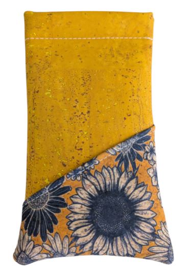 Cork Glasses Case Yellow Daisy