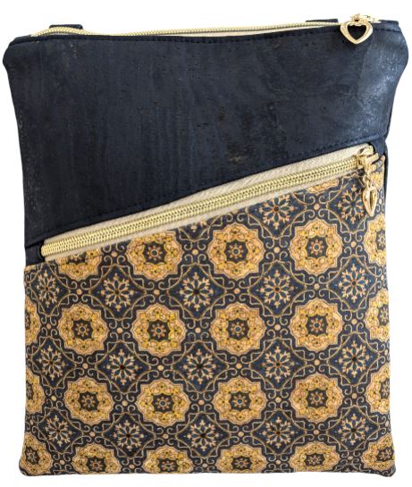 Diana Cork Shoulder Bag Yellow and Blue Tile