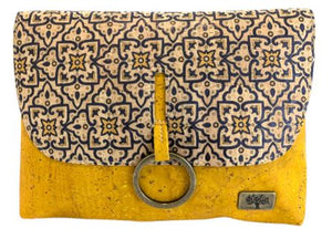 Mia Cork Sling Bag Yellow and Blue Fronts